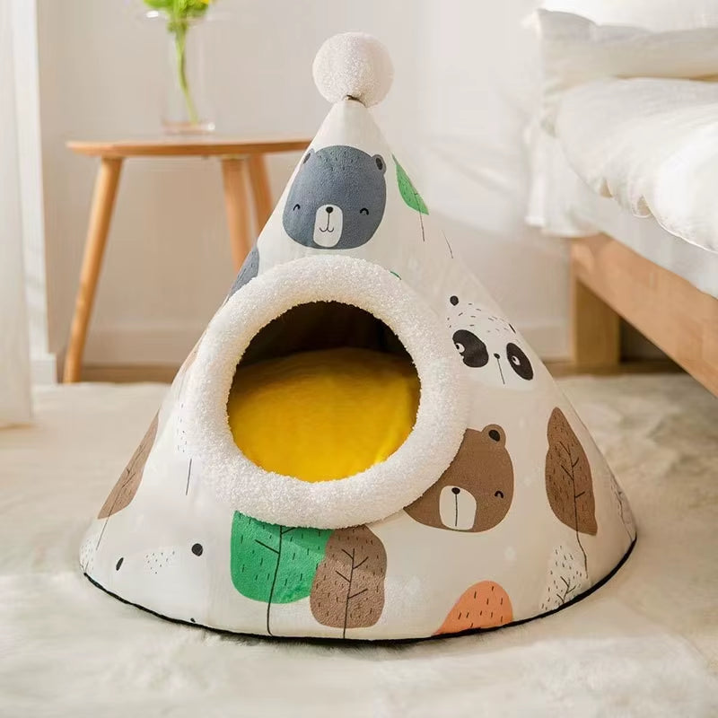 CozyPaws Tent Nest – All-Season Hideaway Bed for Dogs and Cats